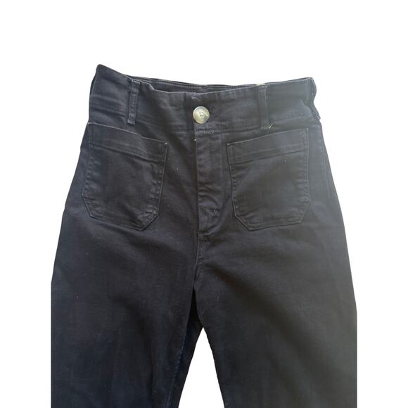 Maeve Anthropologie The Colette Black Wide Leg Pants Size 26 High Rise - Picture 8 of 8